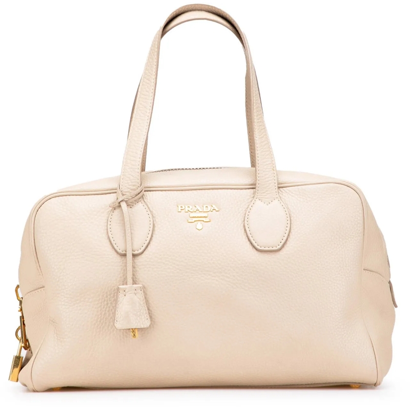 Prada Schultertasche Vitello Daino Shoulder Bag weiß