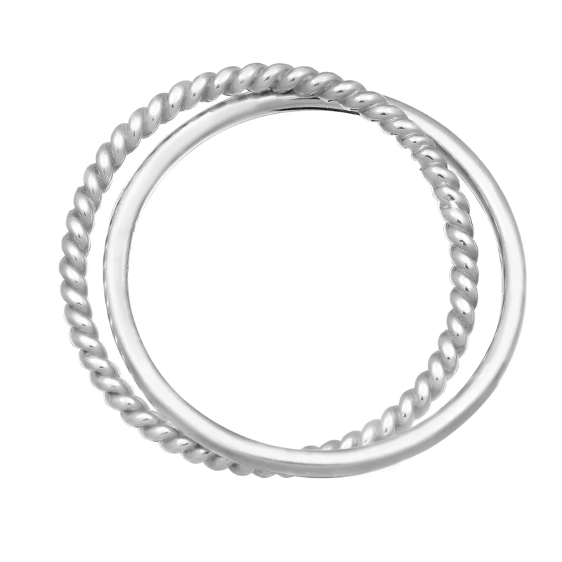 Elli Ring Ring Wickelring Fein Gedreht 585er Weißgold silber(Image 3)