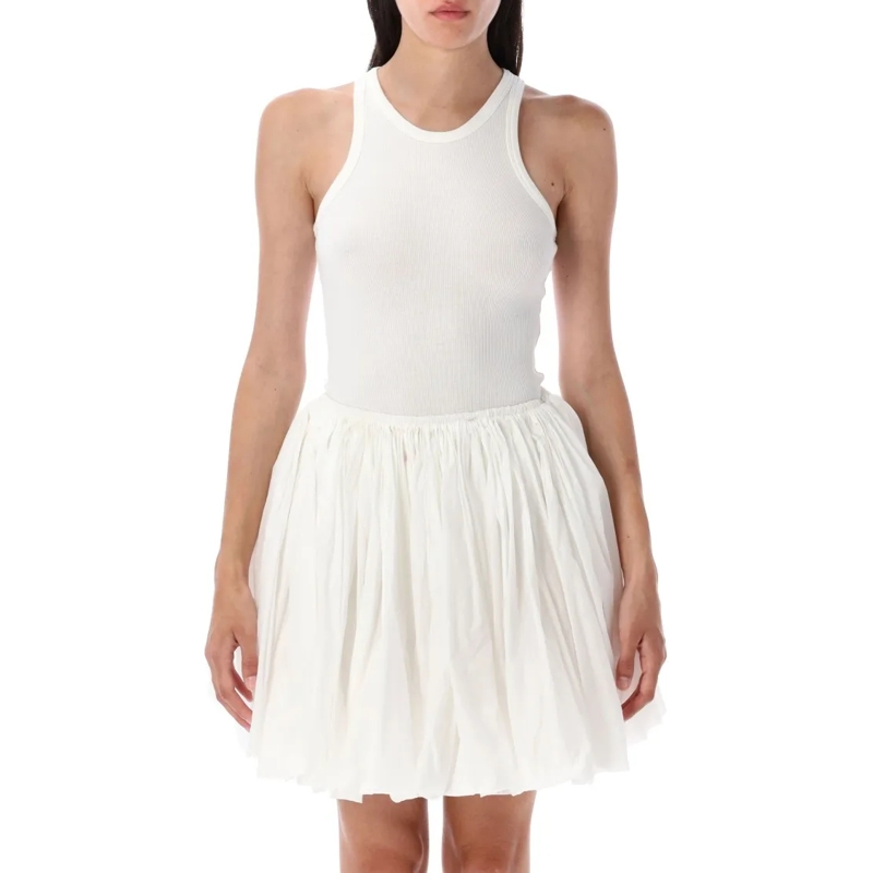 Alaia  Sculpting-Rib Jersey Bodysuit White