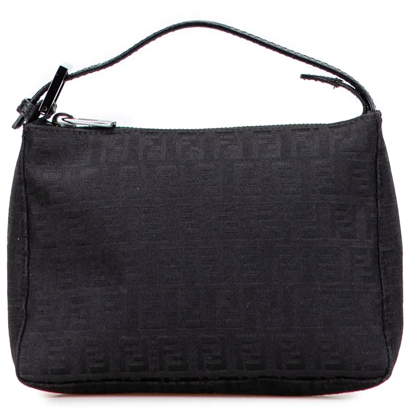 Fendi Tote Zucchino Canvas Handbag schwarz