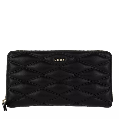 DKNY Zip Around Wallet Large Black Ritsportemonnee