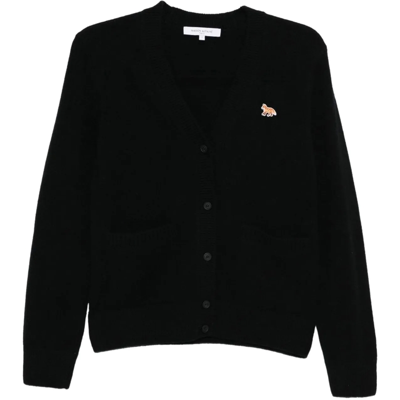 Maison Kitsune Cardigan 'Baby Fox' Cardigan Black(Image 2)