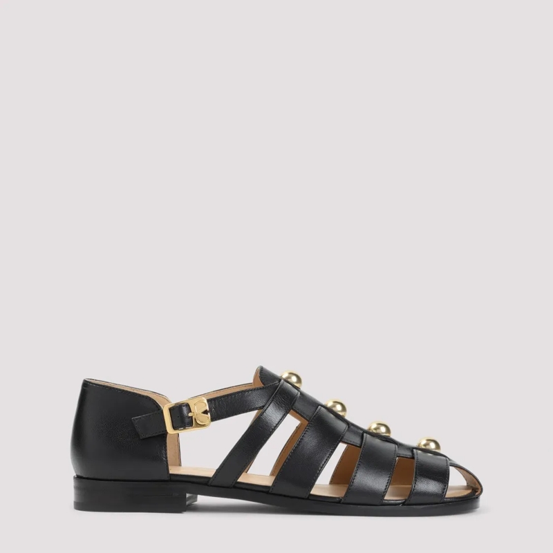 Valentino Garavani Loafer Studshield Sandal Black