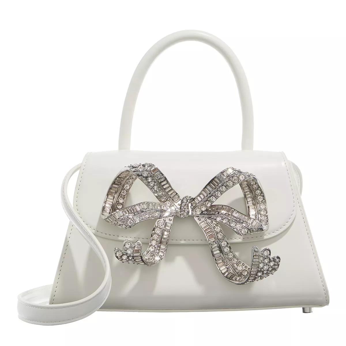 White Satin Diamante Bow Trim Mini Grab Bag
