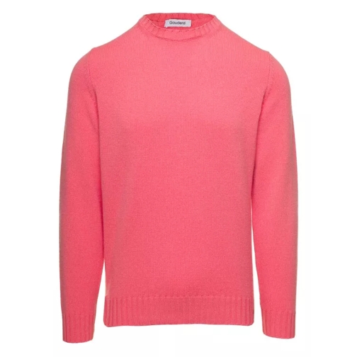 Gaudenzi Salmon Pink Crewneck Sweater In Cashmere Pink 