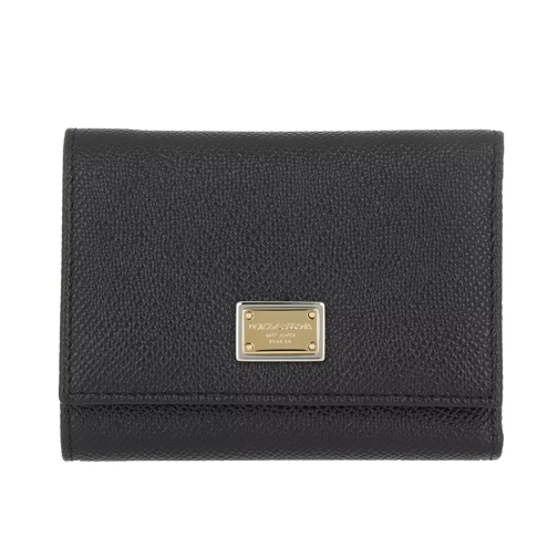Dolce&Gabbana D&G Wallet Calf Leather Black Portemonnaie mit Überschlag