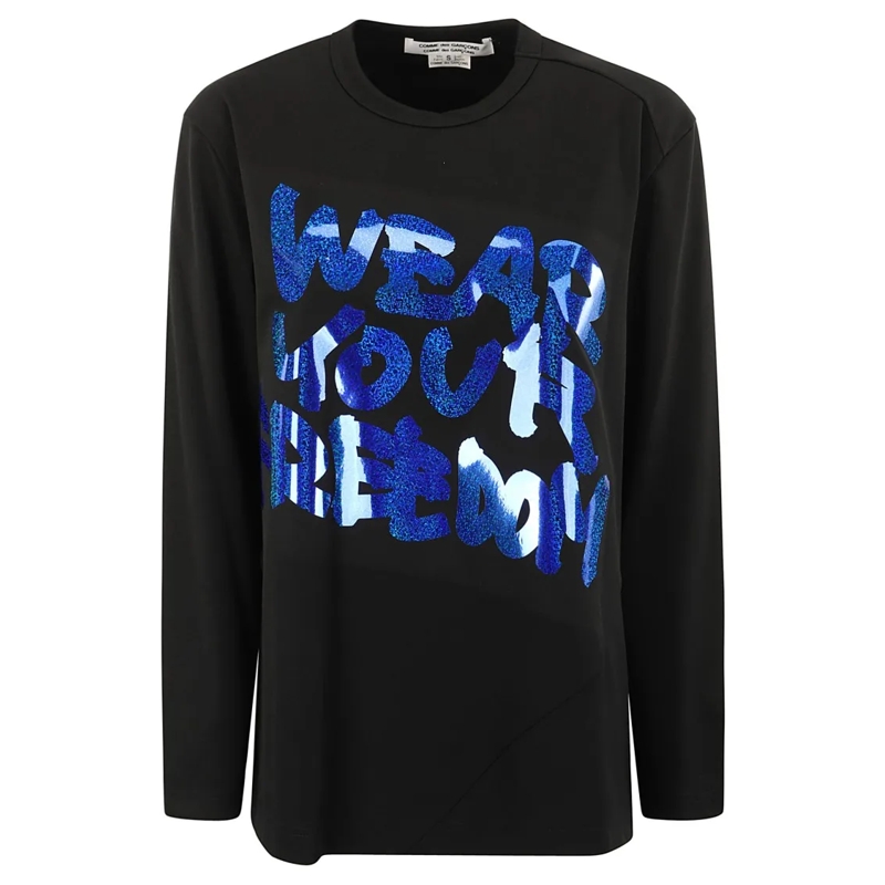 Comme des Garcons Langärmeliges Oberteil T-Shirt With Print Black