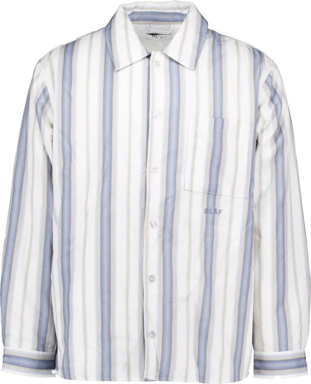 Thumbnail - ØLÅF - olaf Padded Stripe Overshirts Wit M160509 - Größe L - weiß