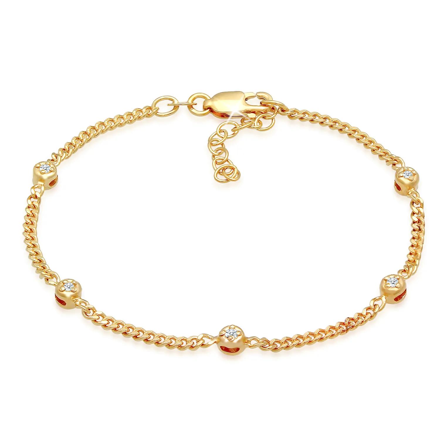 Elli Armbänder - Armband Diamant Elegant Klassik (0.075 ct) 925er S - Gr. 16 CM - in Gold - für Damen