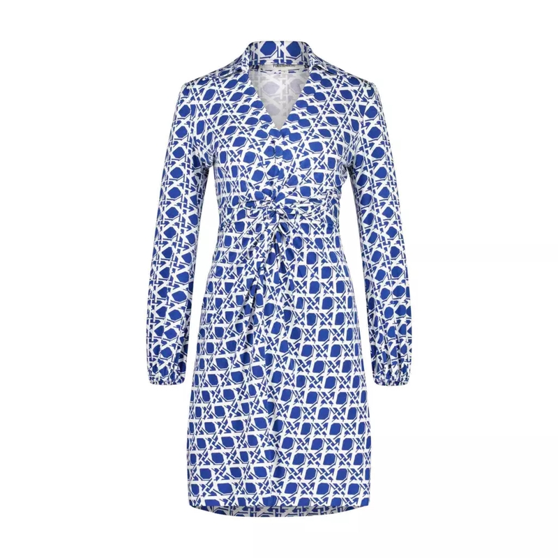 Diane von Furstenberg Midikleid Midikleid Chuck mit Knoten-Detail Blau