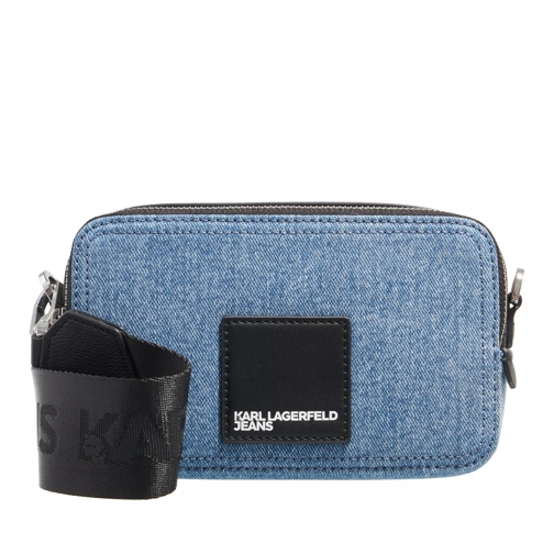 Karl Lagerfeld Jeans Box Logo Camera Bag (Denim) Bright Blue Marble Marsupio per fotocamera