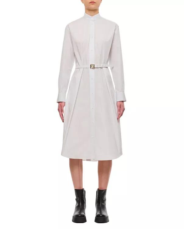 Fendi - Popeline Shirt Dress - Größe 42 - white