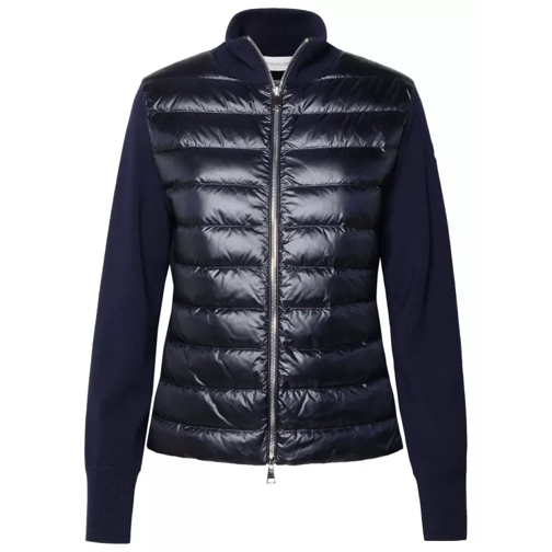 Moncler Jersey+Feather Down Jacket Blue 