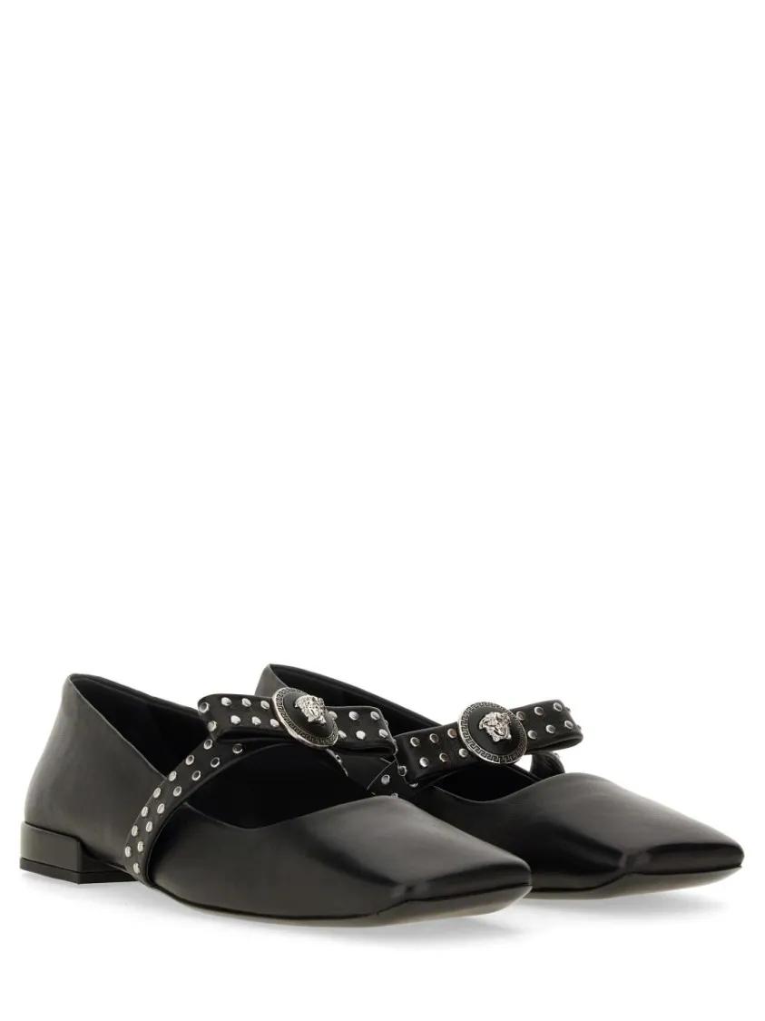 Thumbnail - Ballerina "Gianni" Ribbon With Studs - Gr. 39 (EU) - in Schwarz