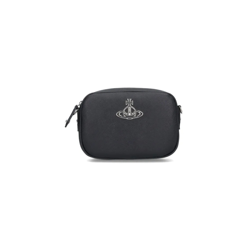 Vivienne Westwood Clutch "Anna" Shoulder Bag In Black Cotton Blend Black