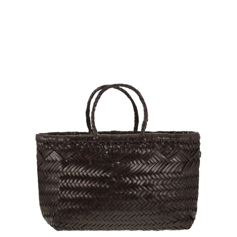 DRAGON DIFFUSION Draagtas Triple Jump Small - Woven Leather Bag Black