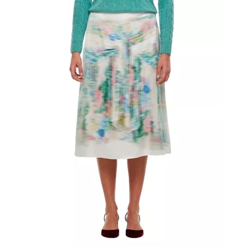 Loewe Silk Blend Midi Skirt Multicolor 
