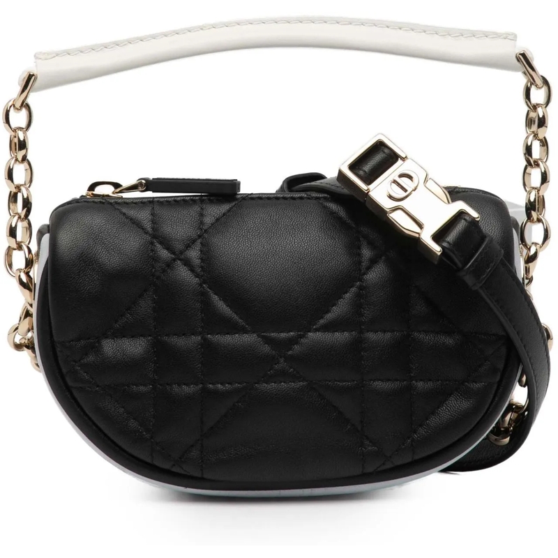 Christian Dior Schultertasche Micro Lambskin Cannage Dior Vibe Satchel schwarz