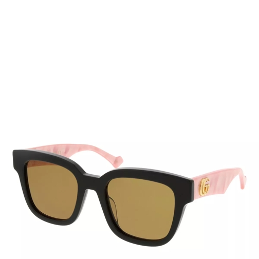 Gucci GG0998S-005 52 Sunglass Woman Acetate Black-Pink-Brown Occhiali da sole