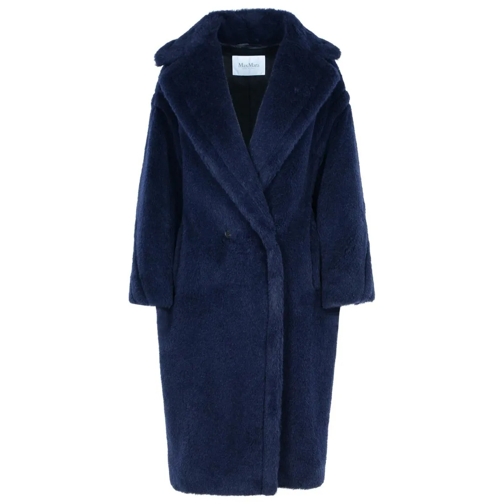 Max Mara  Tedgirl' Blue Alpaca Blend Coat Black