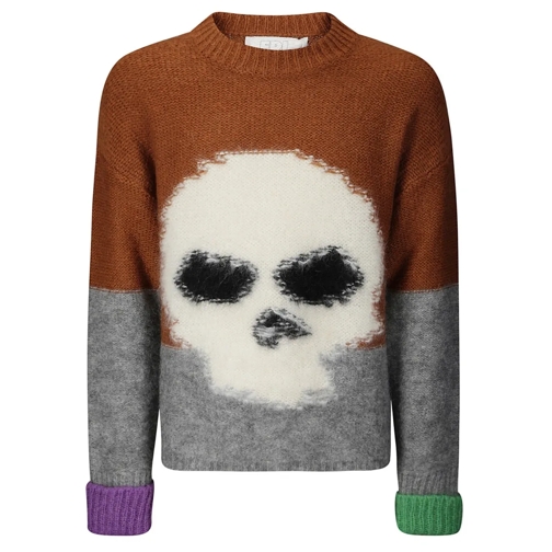 Erl Pullover Crew-neck Sweater With Intarsia Multicolor