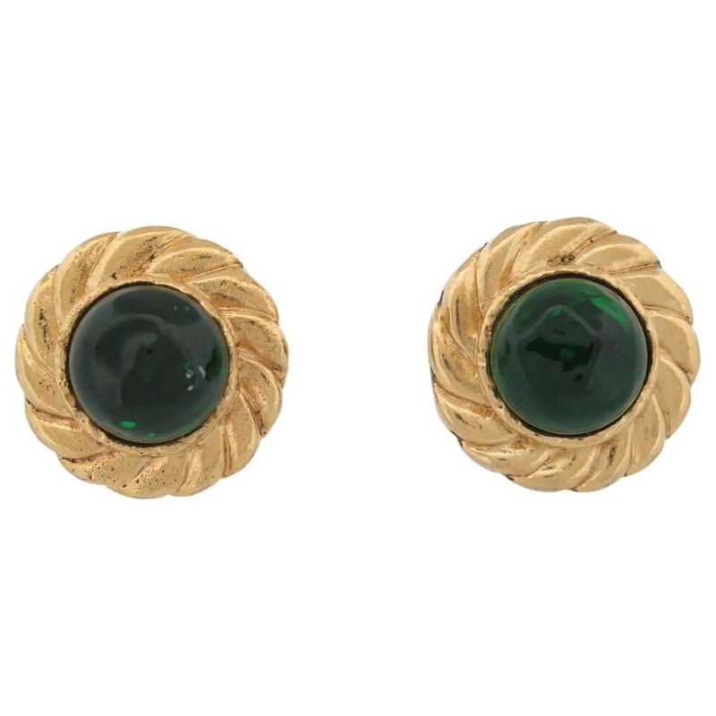 Chanel Ohrstecker VINTAGE CHANEL GRIPOIX 1970 OHRRINGE MIT KLEMME AU gold