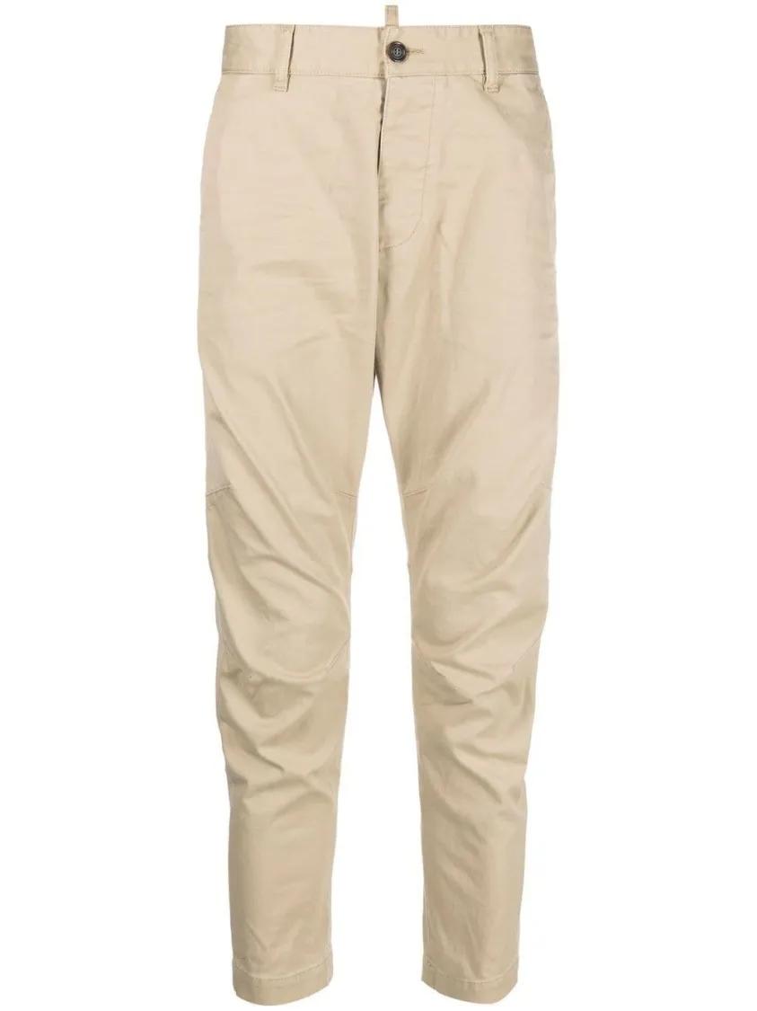 Dsquared2 - Tapered Mid-Rise Trousers - Größe 46 - beige