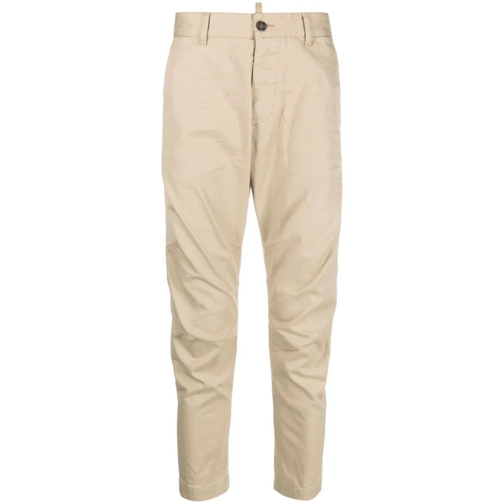 Dsquared2 Chinos Tapered Mid-Rise Trousers Neutrals