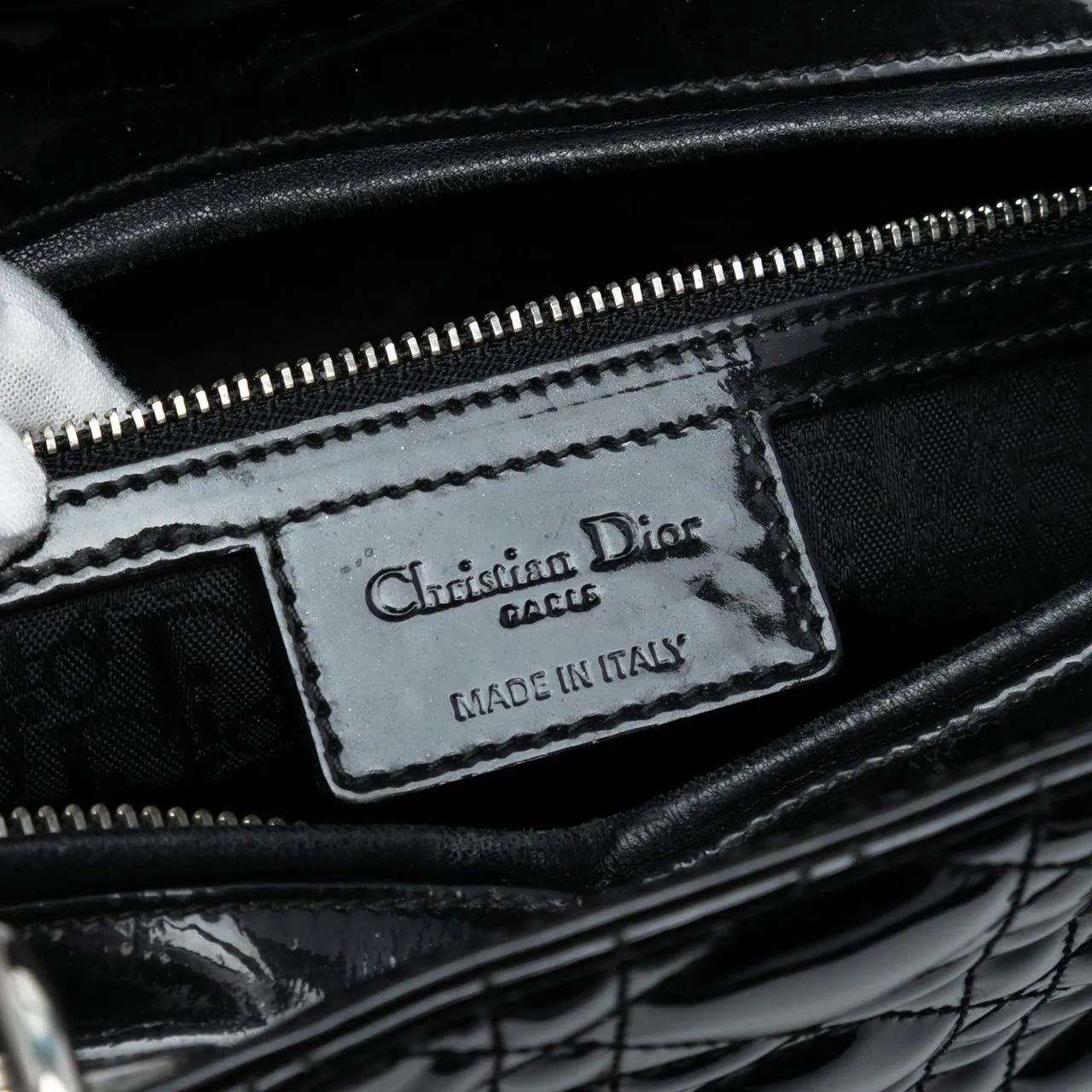 Thumbnail - Christian Dior Hobo Bags - Large Patent Cannage Lady Dior - Gr. unisize - in Schwarz - für Damen