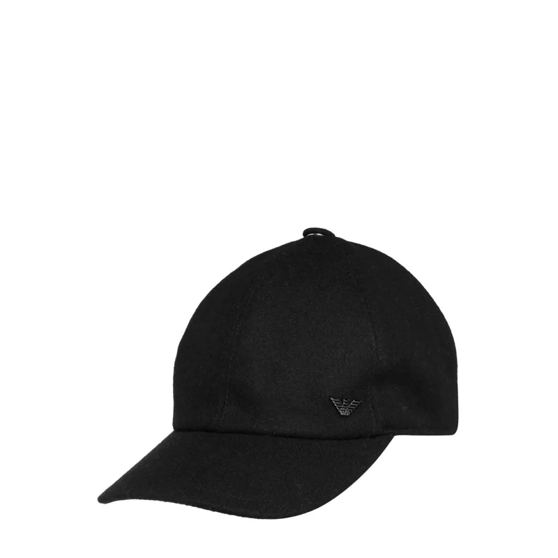 Emporio Armani Hoed Wool Blend Felt Baseball Cap Black