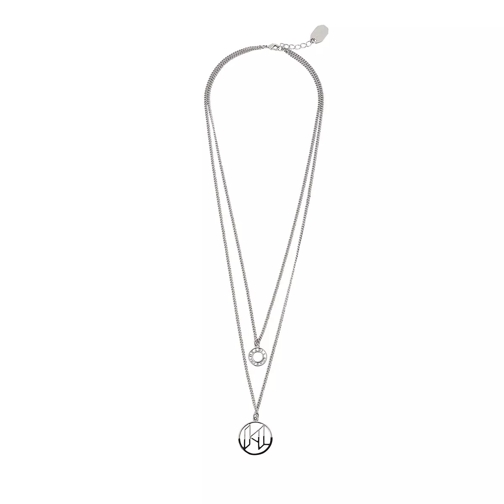 Karl Lagerfeld K/Monogram Dip Double Kette A290 Silver Long Necklace