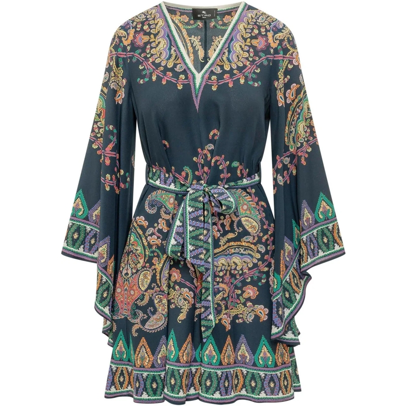 Etro Minikleid Mini Blouson Dress dunkelblau
