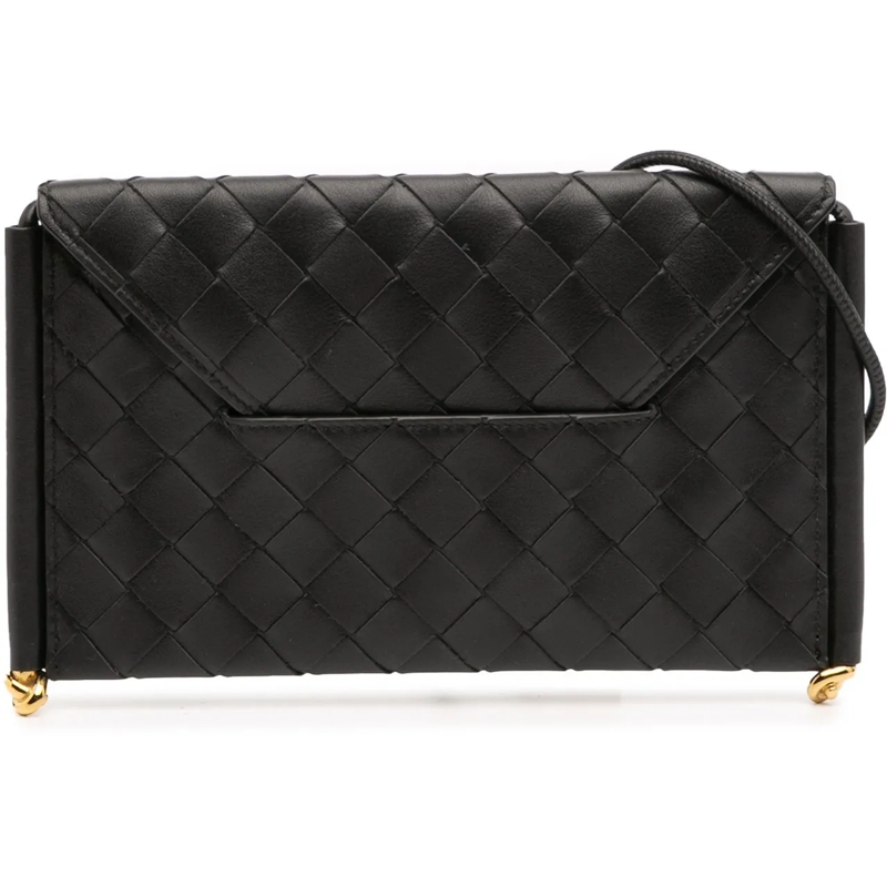Bottega Veneta Schultertasche Calfskin Intrecciato Solstice Phone Pouch schwarz
