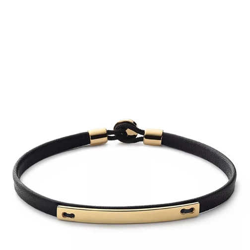 Miansai Nexus ID Leather Bracelet Gold Vermeil Polished S Black Braccialetti