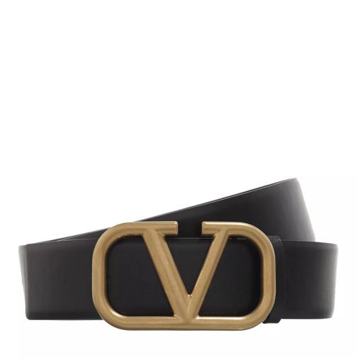 Valentino Garavani V Logo Belt Black Ledergürtel