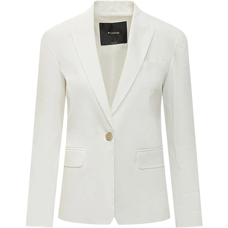 Pinko Blazer Giacca in Lino Monopetto weiß