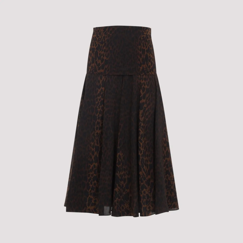 Balenciaga Midirok Flared Midi Skirt In Silk Black