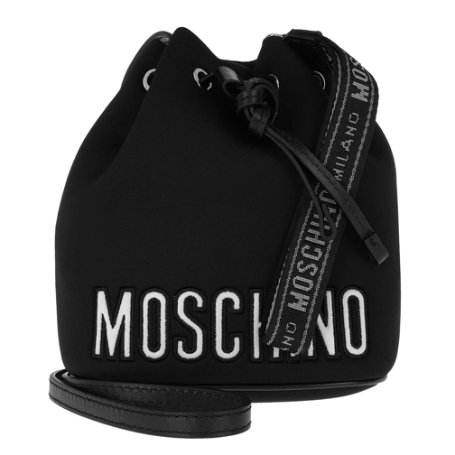 Moschino Drawstring Bag Black/White Bucket Bag