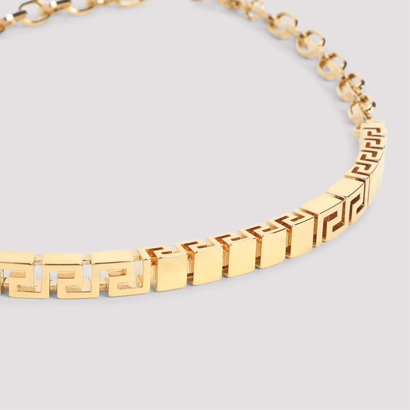 Versace Mittellange Halskette Gold-Toned Brass Necklace With Geometric Design Not Applicable