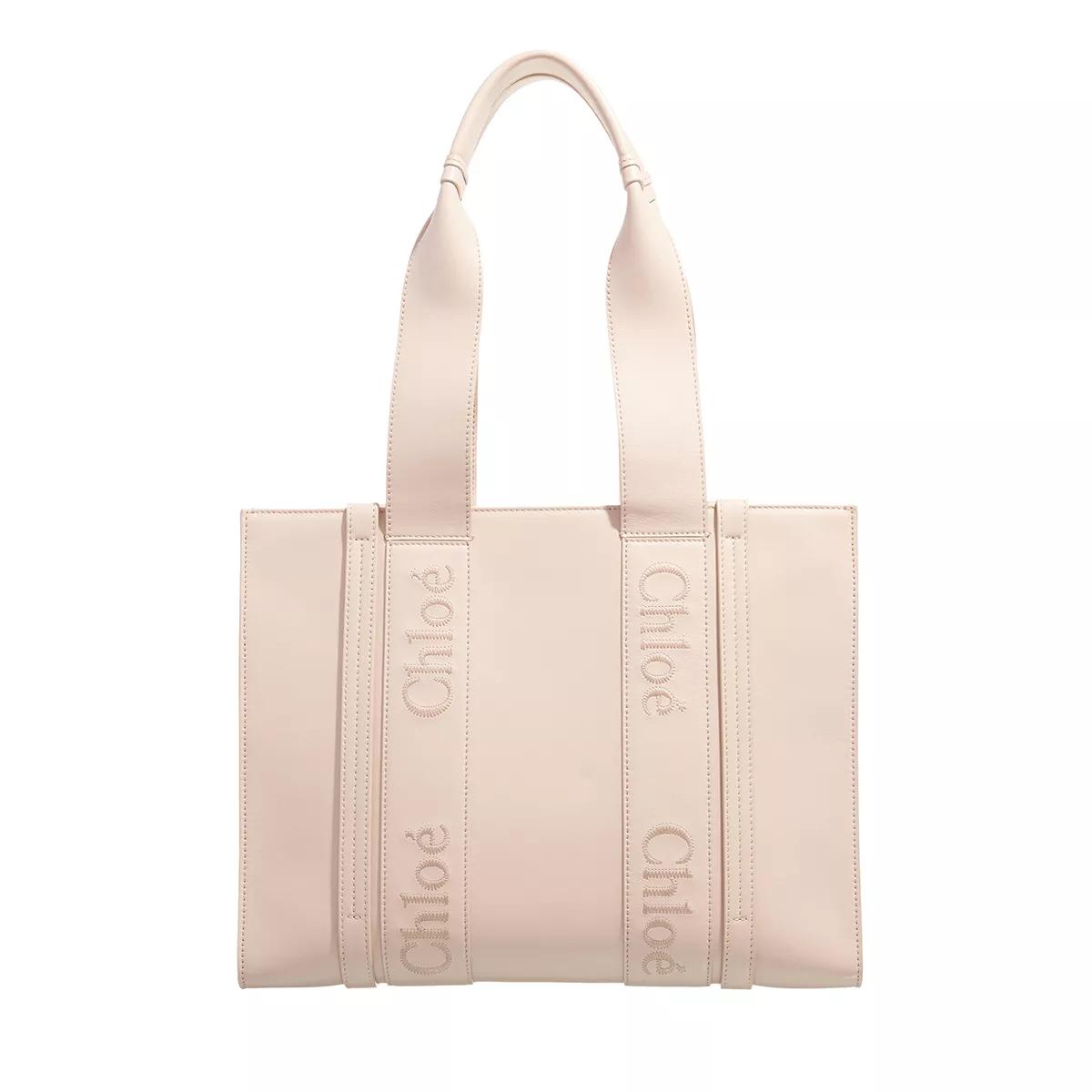 Chloe Medium Woody Tote Bag Cement Pink Shopper