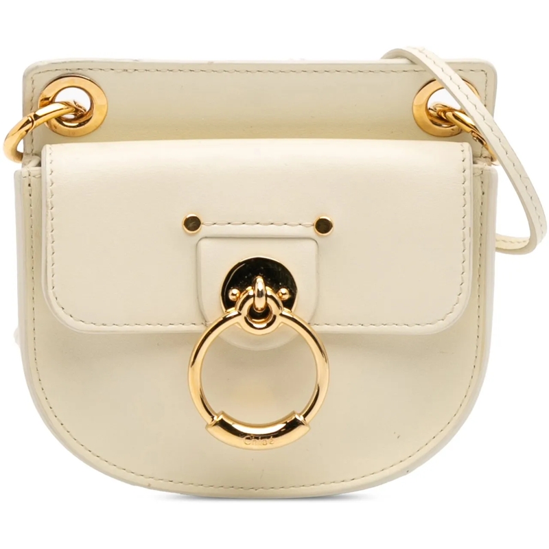 Chloé Sac à bandoulière Mini Leather Tess Crossbody weiß