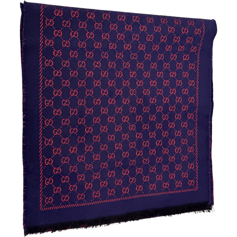 Gucci Wollschal Gucci wool scarf, navy blue blau