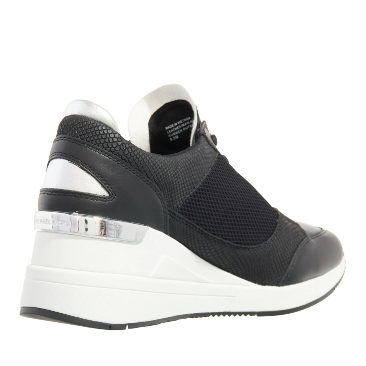 Black and white wedge trainers clearance