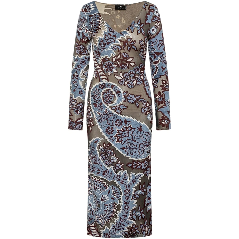 Etro Robe longue Abito Midi mehrfarbig