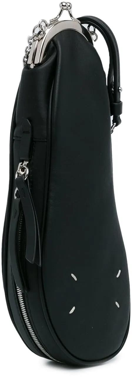 Maison Margiela Shoppers Leather Tabi Crossbody in zwart