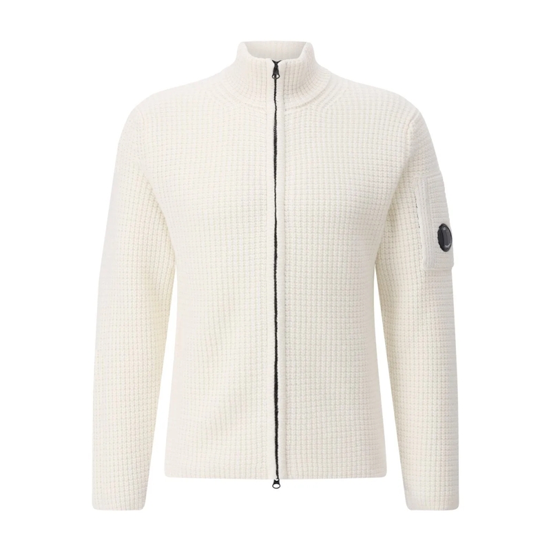 CP Company Blazer Strickjacke aus Wollmix Creme
