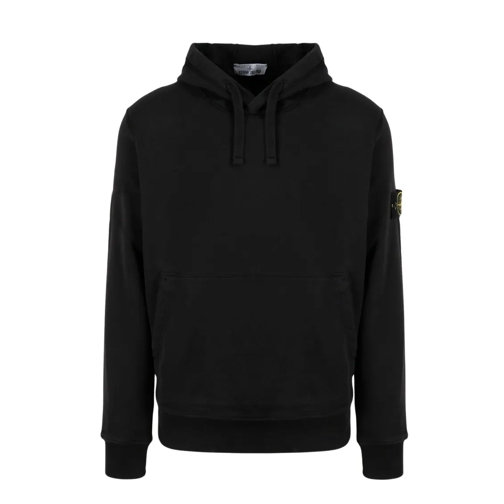 Stone Island Hoodie Black Badge Logo Classic Hoodie Black