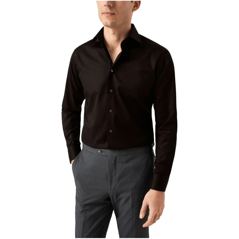 Eton Hemd Eton Solid Signature Twill Shirt Lange Mouw Overhe schwarz(Image 4)