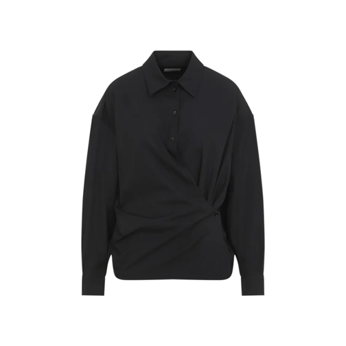 Lemaire Straight Collar Twisted Shirt Black Shirts