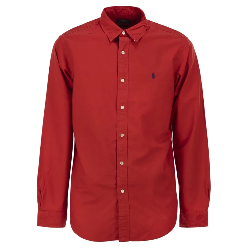 Polo Ralph Lauren Overhemd Custom-Fit Garment Dyed Oxford Shirt Red